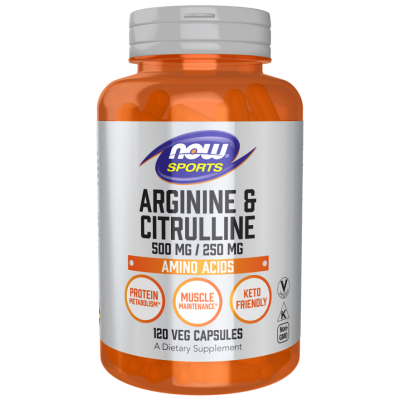 NOW Foods, L-Arginina & Citrulina 500mg/250mg - 120 Capsule vegetale