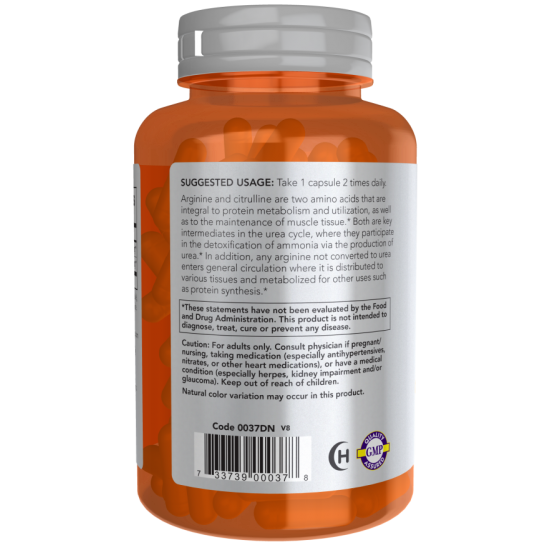 NOW L-Arginina & Citrulina 500mg/250mg - 120 Capsule vegetale