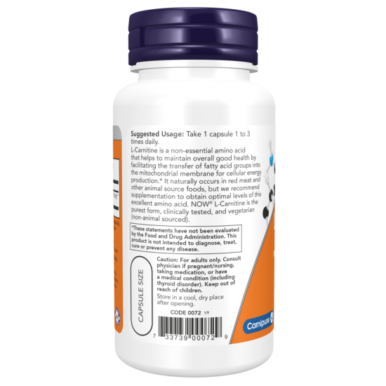 NOW L-Carnitina 500mg - 60 Capsule