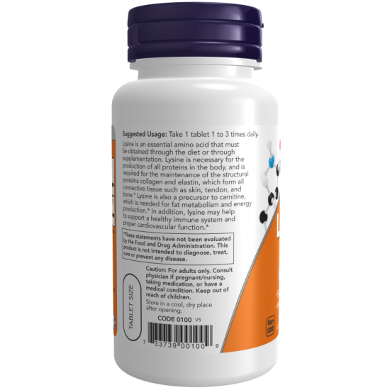 NOW L-Lizina 500mg - 100 Tablete