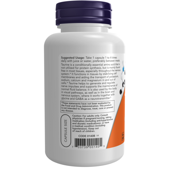 NOW Taurina 500mg - 100 Capsule