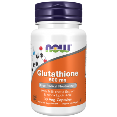 NOW Foods, Glutation 500mg cu Silimarina si Acid Alfa Lipoic - 30 Capsule vegetale