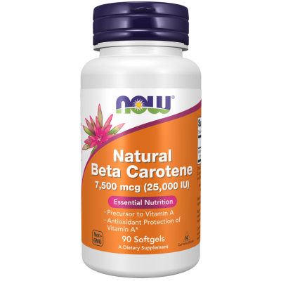 NOW Foods, Natural Beta Carotene 25000IU - 90 Softgels