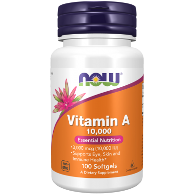 NOW Foods, Vitamina A 10,000 IU  - 100 Softgels