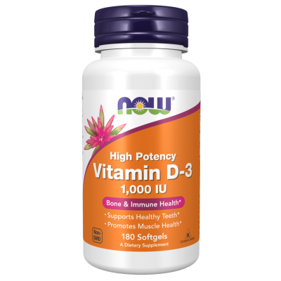 NOW Foods, Vitamina D-3 1000 IU - 180 Softgels