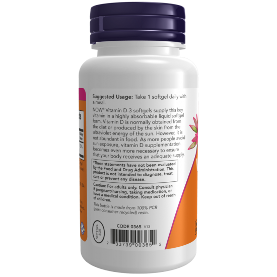 NOW Vitamina D-3 1,000 IU - 180 Softgels