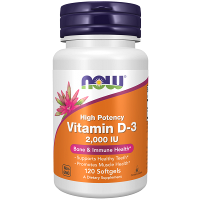 NOW Foods, Vitamina D-3 2000 IU - 120 Softgels