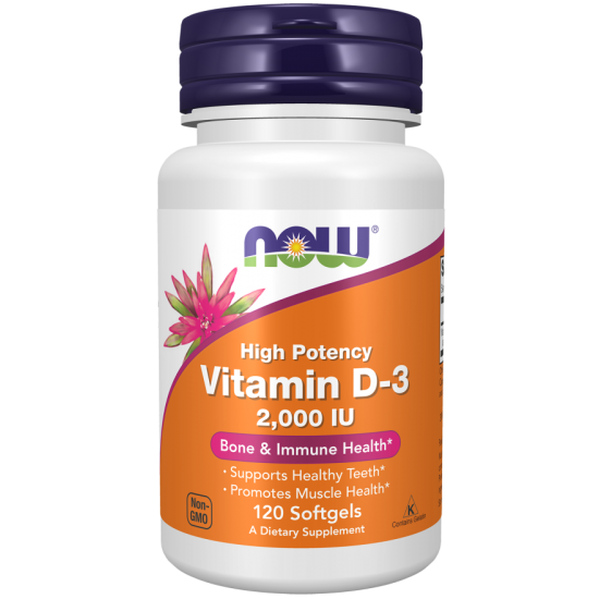 NOW Vitamina D-3 2000 IU - 120 Softgels