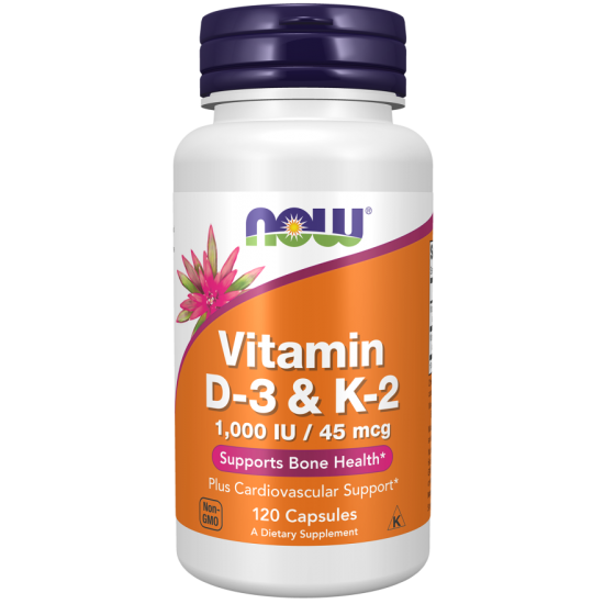 NOW Vitamina D-3 1000 IU & K-2 - 120 Capsule