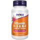 NOW Vitamina D-3 1000 IU & K-2 - 120 Capsule