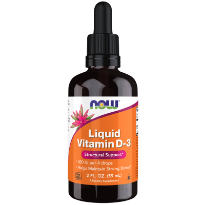 NOW Foods, Vitamina D-3 Lichida 100 IU/picatura - 59ml