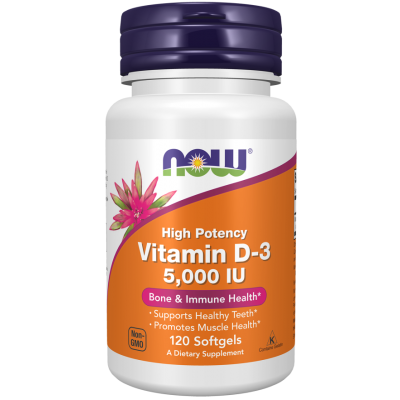 NOW Foods, Vitamina D-3 5000 IU - 120 Softgels