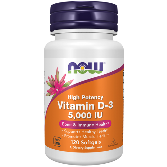 NOW Vitamina D-3 5,000 IU - 120 Softgels