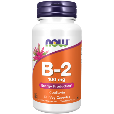 NOW Foods, Vitamina B-2 (Riboflavina) 100mg - 100 Capsule vegetale