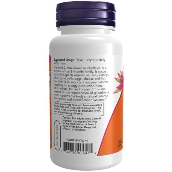 NOW Vitamina B-2 (Riboflavina) 100mg - 100 Capsule