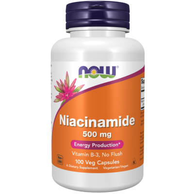 NOW Foods, Vitamina B-3 (Niacinamida) 500mg- 100 Capsule vegetale