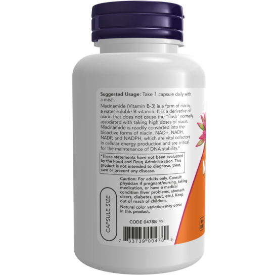 NOW Vitamina B-3 (Niacinamida) 500mg- 100 Capsule