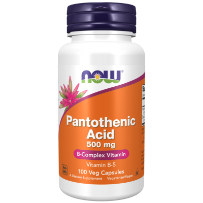 NOW Foods, Vitamina B-5 (Acid Pantotenic) 500mg - 100 Capsule vegetale