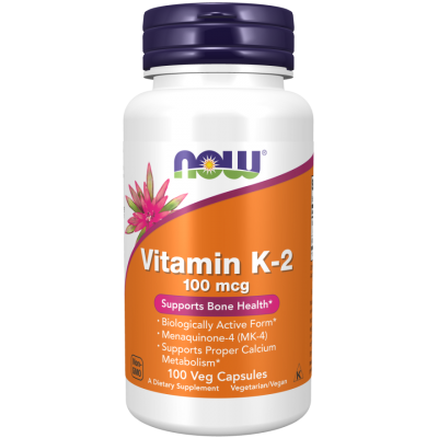 NOW Foods, Vitamina K-2 MK-4 100mcg - 100 Capsule vegetale