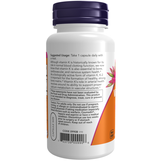 NOW Vitamina K-2 100mcg - 100 Capsule