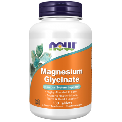 NOW Foods, Magneziu Glicinat - 180 Tablete