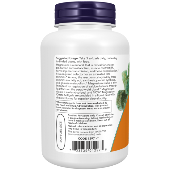 NOW Magneziu Citrat Softgels - 90 Softgels