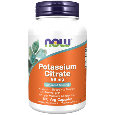 NOW Foods, Potasiu Citrat - 180 Capsule vegetale