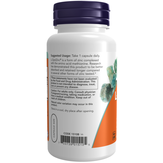 Now Foods L-OptiZinc 30 mg - 100 Capsule vegetale