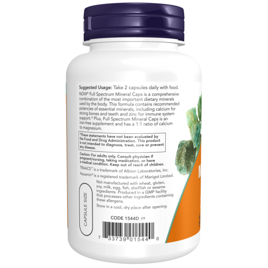 Now Full Spectrum Minerals - 120 Capsule vegetale