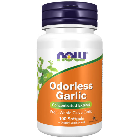 NOW Odorless Garlic, Extract Concentrat 50mg - 100 Softgels