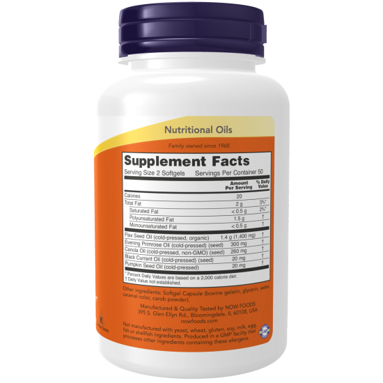 NOW Omega 3-6-9 1000mg - 100 Softgels