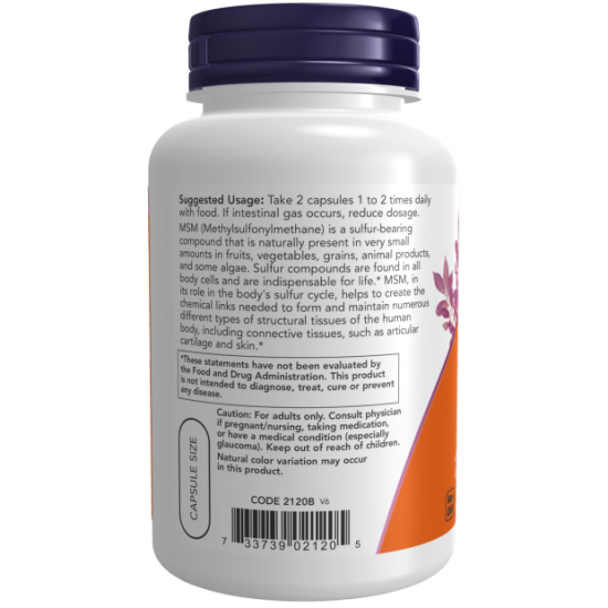 NOW MSM 1000mg -120 Capsule vegetale