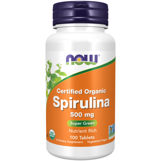 NOW Spirulina Organica Non-GMO 500mg - 100 Tablete