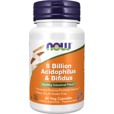 NOW Foods, PROBIOTIC Acidophilus & Bifidus 8 Billion  - 60 Capsule vegetale