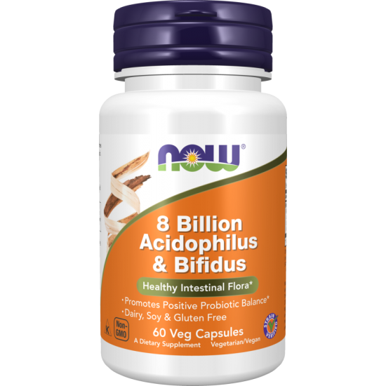 NOW Acidophilus & Bifidus 8 Billion  - 60 Capsule vegetale