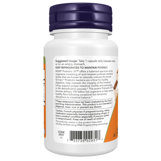 NOW Probiotic-10 100 Billion - 30 Capsule vegetale