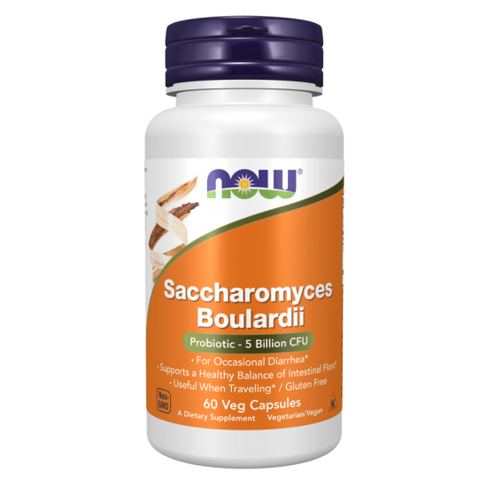 Saccharomyces Boulardii 5 Miliarde de microorganisme, NOW Foods - 60 Capsule vegetale