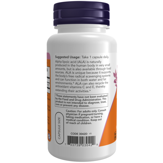 NOW Alpha Lipoic Acid 250mg - 60 Capsule vegetale