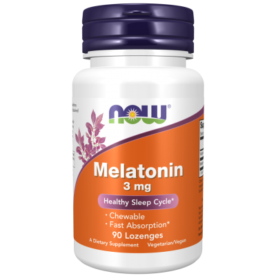 NOW Foods, Melatonina 3mg - 90 Tablete masticabile