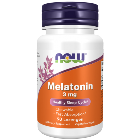 NOW Melatonina 3mg - 90 Tablete masticabile