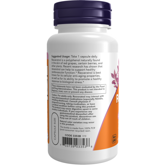 NOW Natural Resveratrol 200mg - 60 Capsule