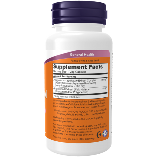 NOW Natural Resveratrol 200mg - 60 Capsule