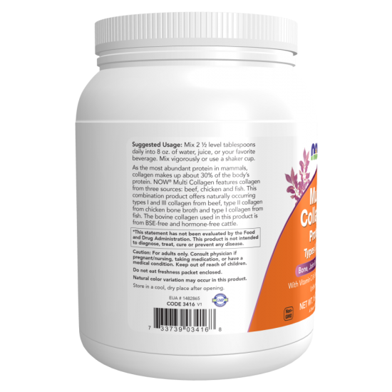 NOW Foods Multi Colagen Protein Pulbere Typer I. II, si III - 454g