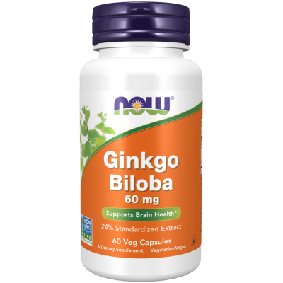 NOW Foods, Ginkgo Biloba 60mg - 60 Capsule vegetale