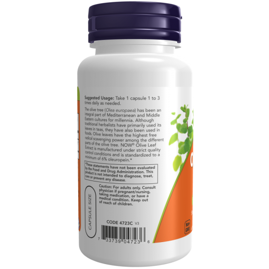 Olive Leaf Extract 500 mg, NOW Foods - 60 Capsule vegetale