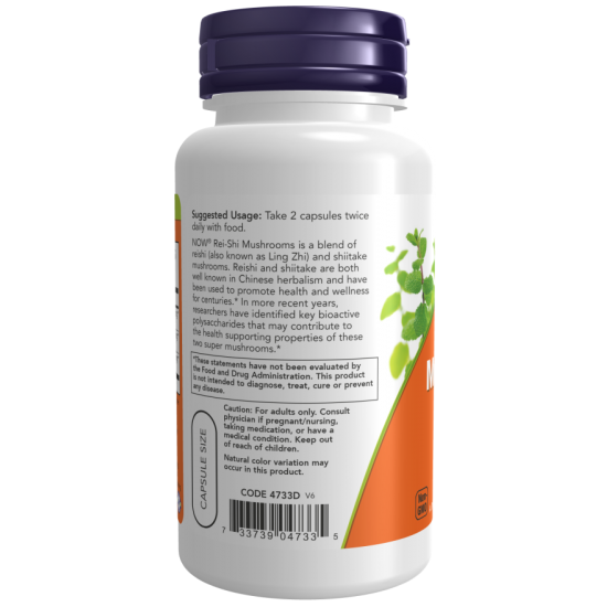 NOW Rei-Shi Mushrooms 270mg - 100 Capsule vegetale