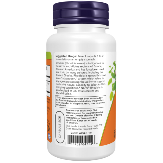 NOW Rhodiola 500mg - 60 Capsule vegetale