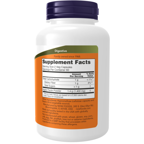 Apple Pectin 700mg, NOW Foods - 120 Capsule vegetale