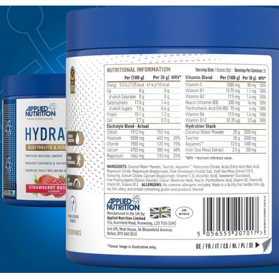 Applied Nutrition, Hydration + Complete Electrolyte & Vitamin Powder - 240g