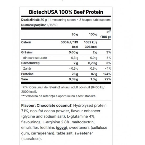 BiotechUSA - Beef Protein - 500g